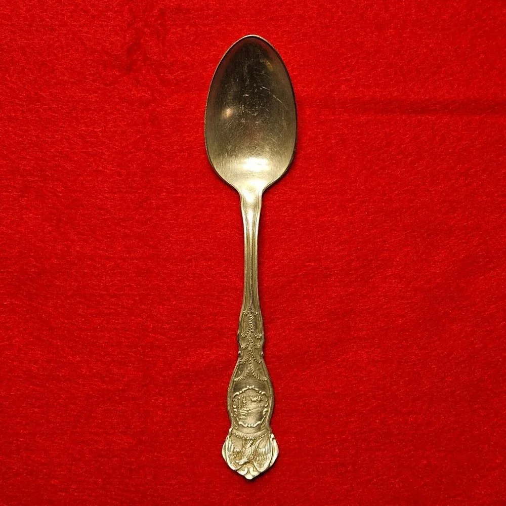 3 State Souvenir Spoons IL IN TX Rogers & Son AA Eagle Silver-plate Vintage 1915